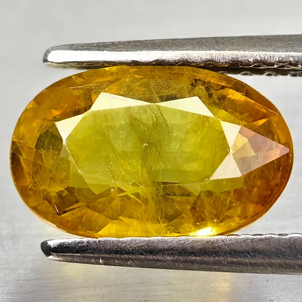 Natural Yellow Sapphire Gemstones 2.26 Ct. Oval Shape 9.7 x 6.3 Mm.: Product ID: 806162564 Product Name: Natural Yellow Sapphire Weight: 2.26 CT. Size: 9.7 x 6.3 x 3.7 MM. Shape: Oval Color: Yellow Clarity:VSI - SI1 Luster: Good Gems Origin: Thailand Treatment: Heated 