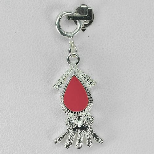 925 Sterling Silver Pendant Jewelry with Pink Enamel Squid Design 2.27 Grams: Product ID: 280430010 Product Type: 925 Sterling Silver Fine Jewelry Jewelry Weight: 2.27 Grams. Gemstones Color: Silver Metal: Solid Silver 92.5%. Gemstone Detail: Average Range 2.27 - 2.39 Grams Per