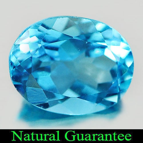 Natural Swiss Blue Topaz Gemstones 2.44 Ct. Oval Shape 9 x 7 Mm.: Product ID: 807161530 Product Name: Natural Blue Topaz Weight: 2.44 CT. Size: 9 x 7 x 4.9 MM. Shape: Oval Color: Swiss Blue Clarity:VSI Luster: Good Gems Origin: Brazil Treatment: Treated Crystal Stru