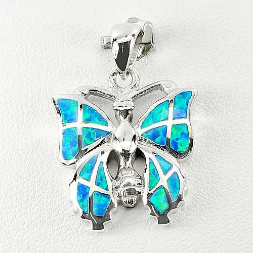 5.80 G. Created Multi Color Blue Opal Real 925 Sterling Silver Pendant Butterfly: Product ID: 280130050 Product Type: 925 Sterling Silver Fine Jewelry Jewelry Weight: 5.80 Grams. Gemstones Color: Multi-Color Metal: Solid Silver 92.5%. Gemstone Detail: Created Multi Color Blue Opal 