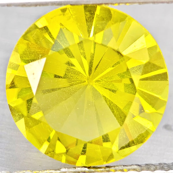 Natural Yellow Lemon Quartz Gemstones 3.32 Ct. Round Diamond Cut 10.1 Mm. (1 of 3)
