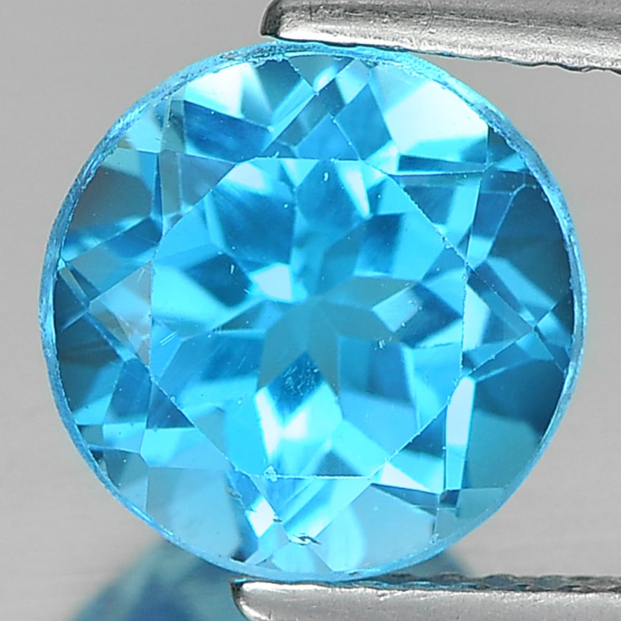 Natural Swiss Blue Topaz Gemstones 3.36 Ct. Round Shape 8.9 Mm.: Product ID: 807156263 Product Name: Natural Blue Topaz Weight: 3.36 CT. Size: 8.9 x 8.9 x 6 MM. Shape: Round Color: Swiss Blue Clarity:VVS Luster: Good Gems Origin: Brazil Treatment: Treated Crystal S