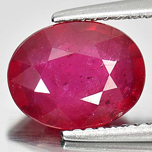 Natural Red Ruby Gemstone 2.88 Ct. Oval Shape 9.8 x 7.7 Mm.: Product ID: 805927369 Product Name: Natural Ruby Weight: 2.88 CT. Size: 9.8 x 7.7 x 3.9 MM. Shape: Oval Color: Red Clarity:SI1 Luster: Good Gems Origin: Mozambique Treatment: Heated Lead-glass filling