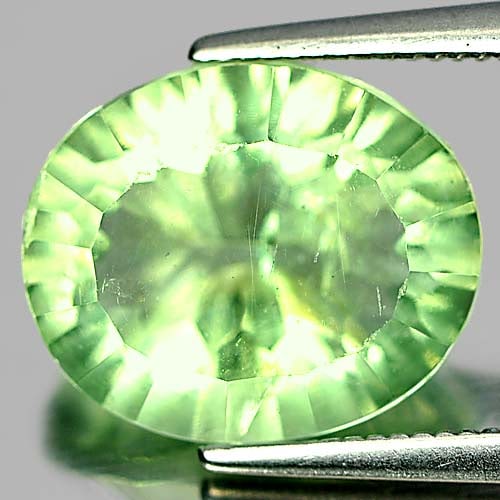 Natural Green Fluorite Gemstones 5.42 Ct. Oval Concave Cut 12.1 x 10.1 Mm.: Product ID: 802705244 Product Name: Natural Fluorite Weight: 5.42 CT. Size: 12.1 x 10.1 x 6.6 MM. Shape: Oval Concave Cut Color: Green Clarity:VSI Luster: Good Gems Origin: Brazil Treatment: Unheated 