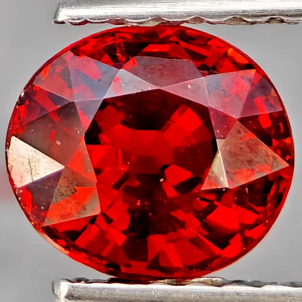 Natural Orangish Red Spessartine Garnet Gemstones 1.27 Ct. Oval Shape 6.3 x 5.7 Mm.: Product ID: 802937292 Product Name: Natural Garnet Weight: 1.27 CT. Size: 6.3 x 5.7 x 4.1 MM. Shape: Oval Shape Color: Orangish Red Clarity:VSI Luster: Very Good Gems Origin: Namibia Treatment: Unheat