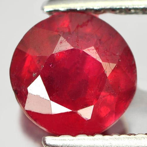Natural Pinkish Red Ruby Gemstones 1.26 Ct. Round Shape 6.5 Mm. (1 of 3)