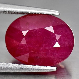Natural Purplish Red Ruby Gemstones 3.55 Ct. Oval Shape 9.9 x 7.6 Mm. (1 of 3)