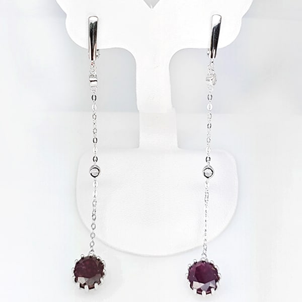 Natural Red Ruby 925 Sterling Silver Jewelry Sets 9.67 Grams Earrings & Ring Size 8 (1 of 2)