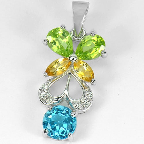 Natural Topaz & Peridot & Citrine 925 Sterling Silver Pendant Jewelry 2.99 Grams: Product ID: 281130112 Product Type: 925 Sterling Silver Fine Jewelry Jewelry Weight: 2.99 Grams. Gemstones Color: Multi-Color Metal: Solid Silver 92.5%. Gemstone Detail: Round Swiss Blue Natural Topaz