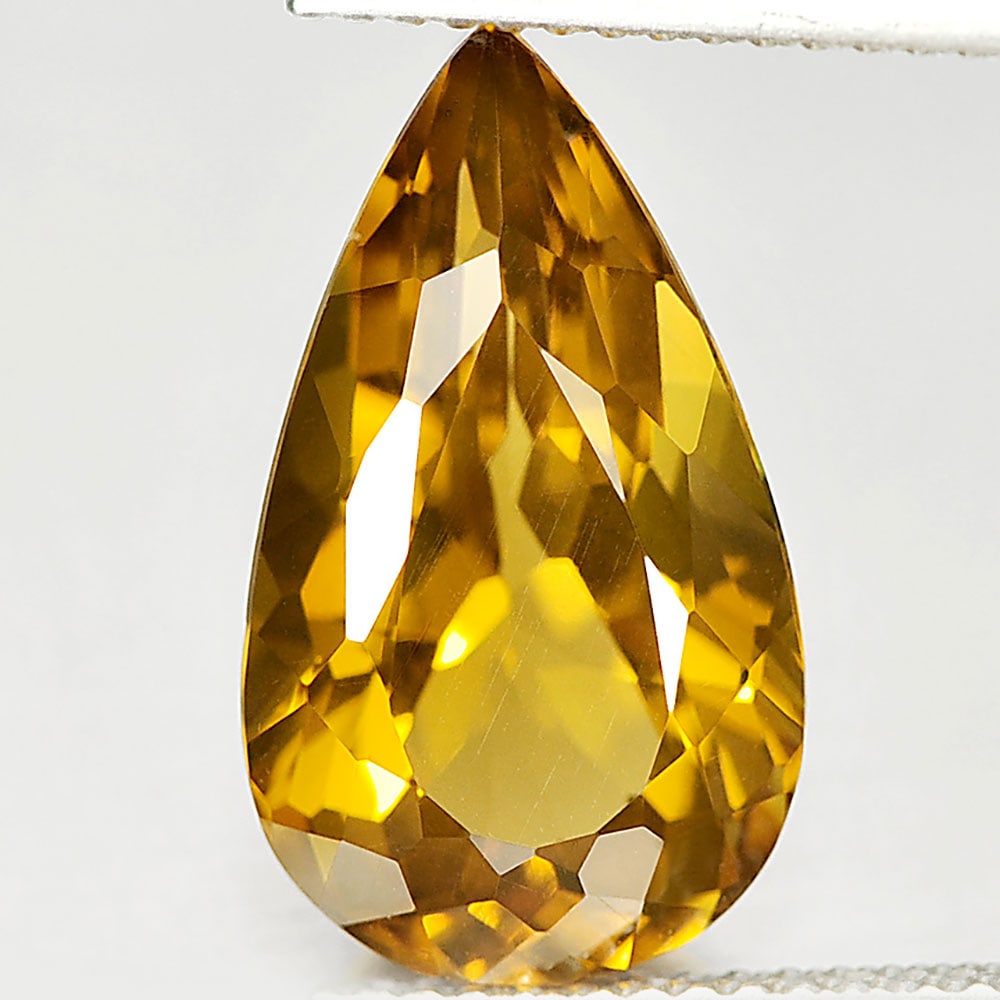 Natural Yellow Citrine Gemstones 5.08 Ct. Clean Pear Shape 15.9 x 9.2 Mm.: Product ID: 801813194 Product Name: Natural Citrine Weight: 5.08 CT. Size: 15.9 x 9.2 x 7 MM. Shape: Pear Color: Yellow Clarity:IF Luster: Good Gems Origin: Brazil Treatment: Unheated Crystal Structur