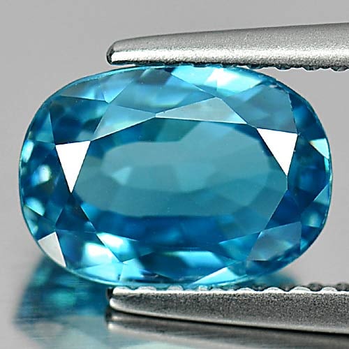 Natural Blue Zircon Gemstones 3.80 Ct. Oval Shape 9.6 x 6.9 Mm.: Product ID: 807730229 Product Name: Natural Zircon Weight: 3.80 CT. Size: 9.6 x 6.9 x 4.6 MM. Shape: Oval Color: Blue Clarity:VVS Luster: Very Good Gems Origin: Cambodia Treatment: Heated Crystal Stru