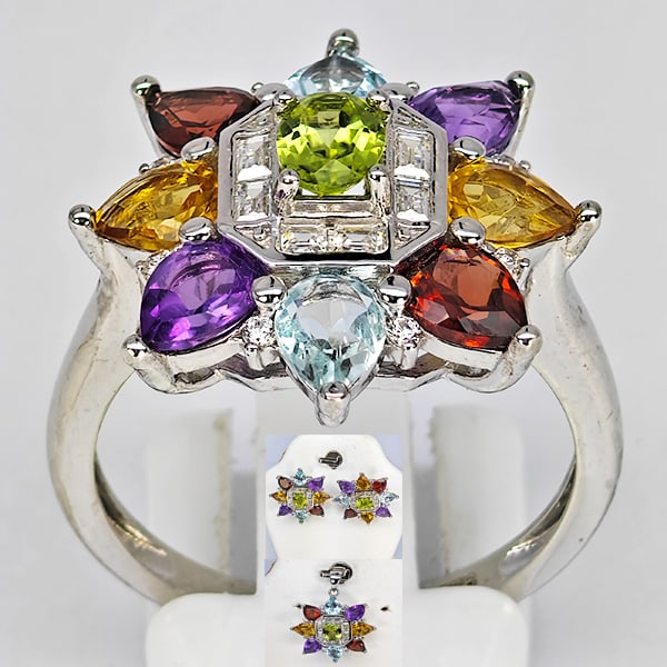 Natural Topaz Garnet Citrine Amethy & Peridot 925 Sterling Silver Jewelry Sets 13.80 Grams Pendant &: Product ID: 808500290 Product Type: 925 Sterling Silver Fine Jewelry Jewelry Weight: 13.80 Grams. Gemstones Color: Multi-Color Metal: Solid Silver 92.5%. Gemstone Detail: Topaz At Your Service: At Tre