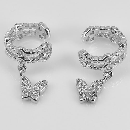 925 Sterling Silver Clip Earrings Jewelry White Gold Plated 11.3 x 5 Mm. 2.90 Grams: Product ID: 280520121 Product Type: 925 Sterling Silver Fine Jewelry Jewelry Weight: 2.90 Grams. Gemstones Color: Silver Metal: Solid Silver 92.5%. Gemstone Detail: About 2.90 Grams. And Round White C