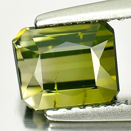 Natural Yellowish Green Tourmaline Gemstones 1.42 Ct. Octagon Shape 6.5 x 5.4 Mm. (1 of 3)