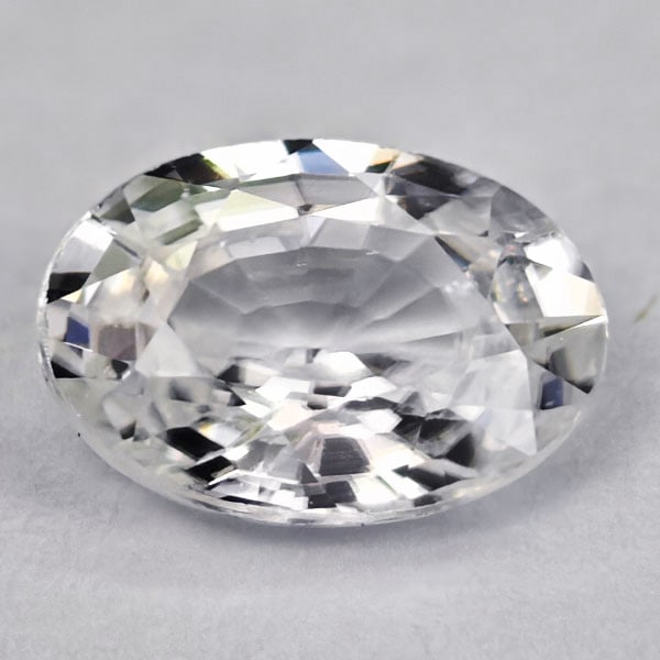 Natural White Zircon Gemstones 1.17 Ct. Oval Shape 7 x 5 Mm. (1 of 3)
