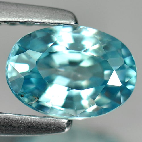 Natural Blue Zircon Gemstones 1.22 Ct. Oval Shape 7 x 5 Mm.: Product ID: 807719913 Product Name: Natural Zircon Weight: 1.22 CT. Size: 7 x 5 x 3.5 MM. Shape: Oval Color: Blue Clarity:VSI Luster: Good Gems Origin: Cambodia Treatment: Heated Crystal Structure: Te