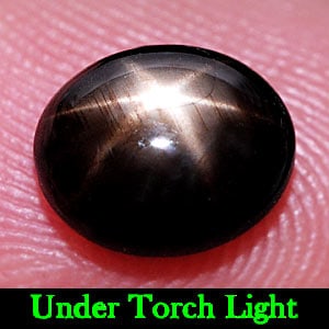 Natural Black Star Sapphire Gemstones 2.60 Ct. Oval Cabochon Shape 8.2 x 6.7 Mm (1 of 3)