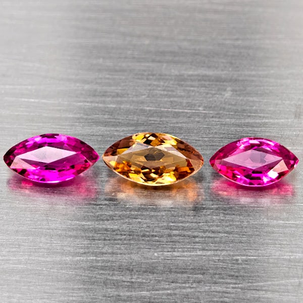 Natural Multi Color Tourmaline Gemstones 1.52 Ct. 3 Pcs Marquise Shape: Product ID: 807251227 Product Name: Natural Tourmaline Weight: 1.52 CT. Size: 8 x 4.3 x 3 to 7 x 4 x 2.6 MM. Shape: Marquise Shape Color: Multi Color Clarity:VVS Luster: Very Good Gems Origin: Nigeria