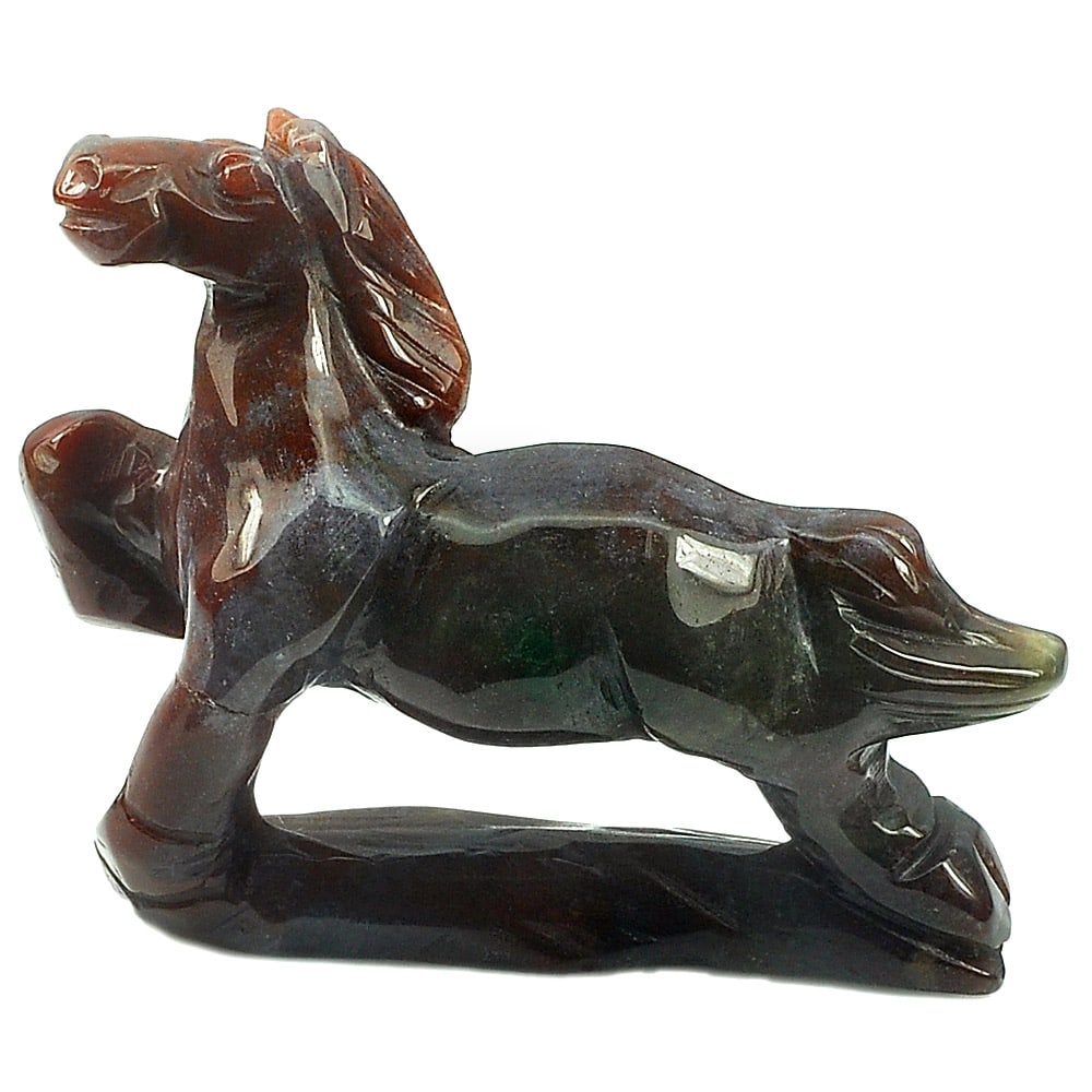 Natural Red Jasper Gemstones 280.04 Ct. Amazing Horse Carving 70 x 55 x 13 Mm. (1 of 3)