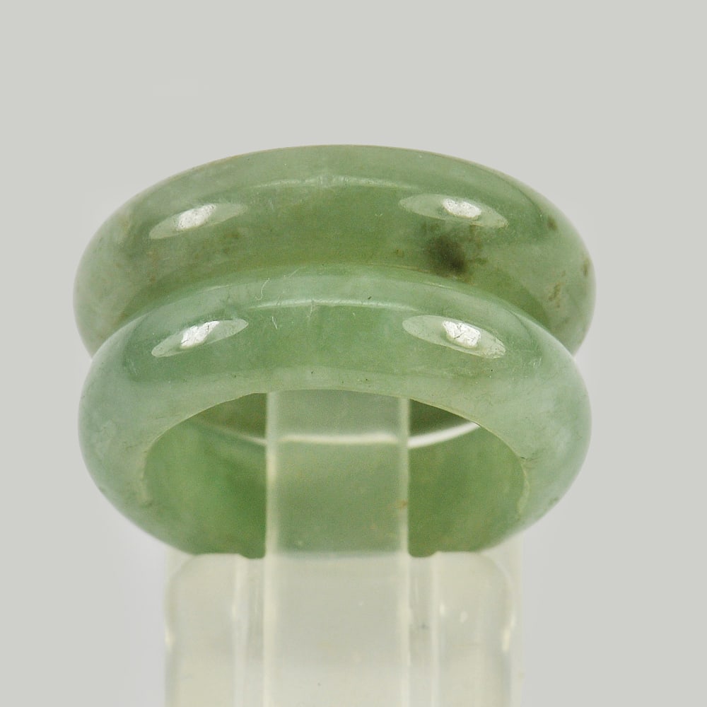 Natural Green Jade 25.73 Ct. 2 Pcs. Round Cabochon Shape 21 x 15 Mm. (1 of 3)