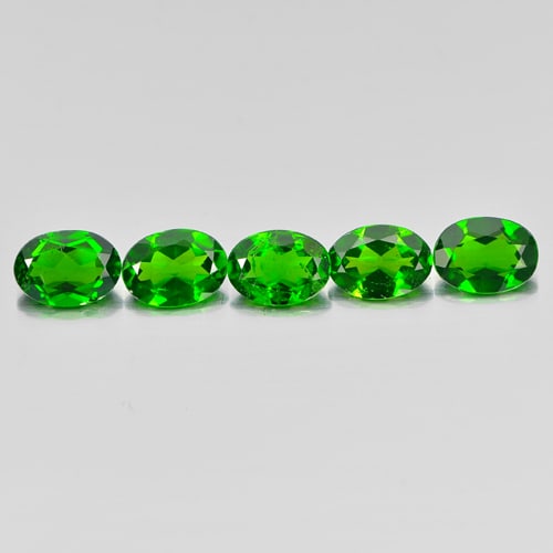 Natural Green Chrome Diopside Gemstones 3.87 Ct. 5 Pcs. Oval Shape 7.2 x 5.2 Mm.: Product ID: 801604581 Product Name: Natural Chrome Diopside Weight: 3.87 CT. Size: 7.2 x 5.2 x 3 MM. Shape: Oval Color: Green Clarity:VSI Luster: Good Gems Origin: Russia Treatment: Unheated Crystal S