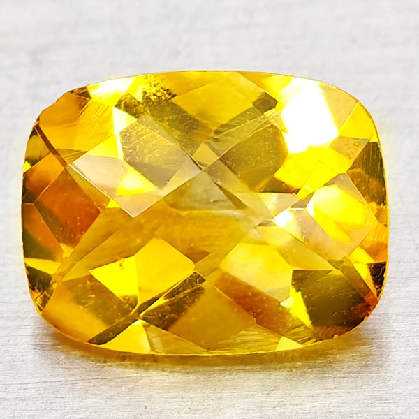 Natural Yellow Citrine Gemstones 1.69 Ct. Cushion Checkerboard Cut 9 x 7 Mm.: Product ID: 801815163 Product Name: Natural Citrine Weight: 1.69 CT. Size: 9 x 7 x 4.7 MM. Shape: Cushion Checkerboard Cut Color: Yellow Clarity:VSI Luster: Good Gems Origin: Brazil Treatment: Unheate