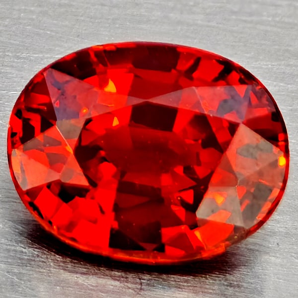 Natural Orangish Red Spessartine Garnet Gemstones 0.88 Ct. Oval Shape 6.2 x 4.8 Mm.: Product ID: 802937278 Product Name: Natural Garnet Weight: 0.88 CT. Size: 6.2 x 4.8 x 3.4 MM. Shape: Oval Shape Color: Orangish Red Clarity:VSI Luster: Good Gems Origin: Namibia Treatment: Unheated Cr