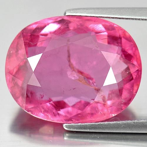 Natural Pink Tourmaline Gemstones 14.10 Ct. Oval Shape 17.7 x 14 Mm. (1 of 3)