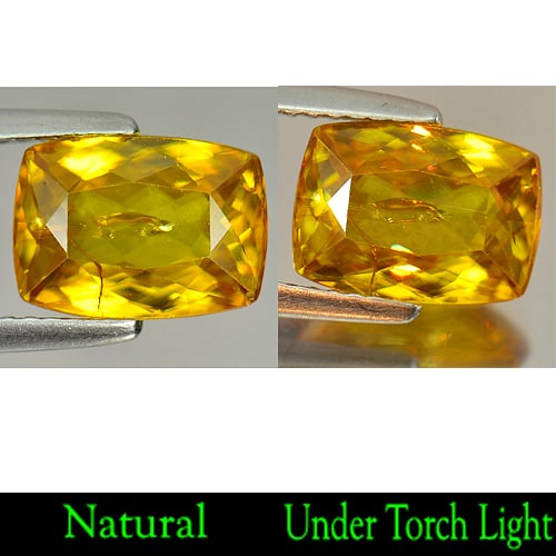 Natural Multi Color Sphene Gemstones 2.49 Ct. Cushion 9.9 x 7.1 Mm.: Product ID: 806502805 Product Name: Natural Sphene Weight: 2.49 CT. Size: 9.9 x 7.1 x 4 MM. Shape: Cushion Color: Multi Color With Rainbow Spark Clarity:SI Luster: Adamantine Gems Origin: Madagascar T