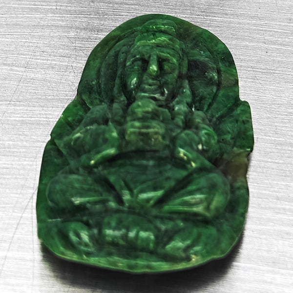 Natural Genuine Multi Color Jade 29.88 Ct. Carving Shape 33 x 20 Mm. (1 of 3)