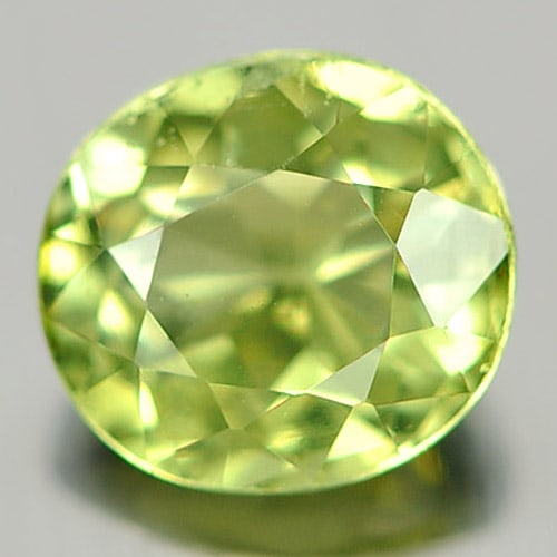 Natural Yellowish Green Tourmaline Gemstones 0.82 Ct. Oval Shape 6.2 x 5.6 Mm. (1 of 3)
