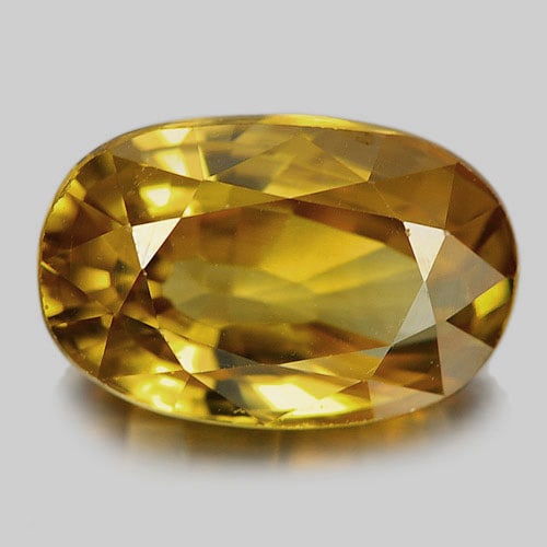 Natural Yellow Zircon Gemstones 4.86 Ct. Oval Shape 11 x 7.1 Mm. (1 of 3)