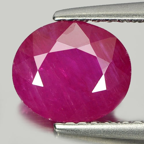 Natural Pinkish Red Ruby Gemstones 1.68 Ct. Oval Shape 8.15 x 6.99 Mm. (1 of 3)