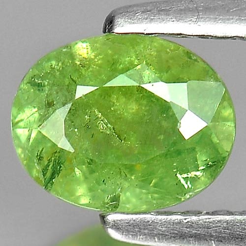 Natural Green Demantoid Garnet Gemstones1.10 Ct. Oval Shape 6.7 x 5.3 Mm.: Product ID: 802919274 Product Name: Natural Demantoid Weight: 1.10 CT. Size: 6.7 x 5.3 x 3.7 MM. Shape: Oval Color: Green Clarity:SI Luster: Good Gems Origin: Madagascar , Africa Treatment: Unheated C