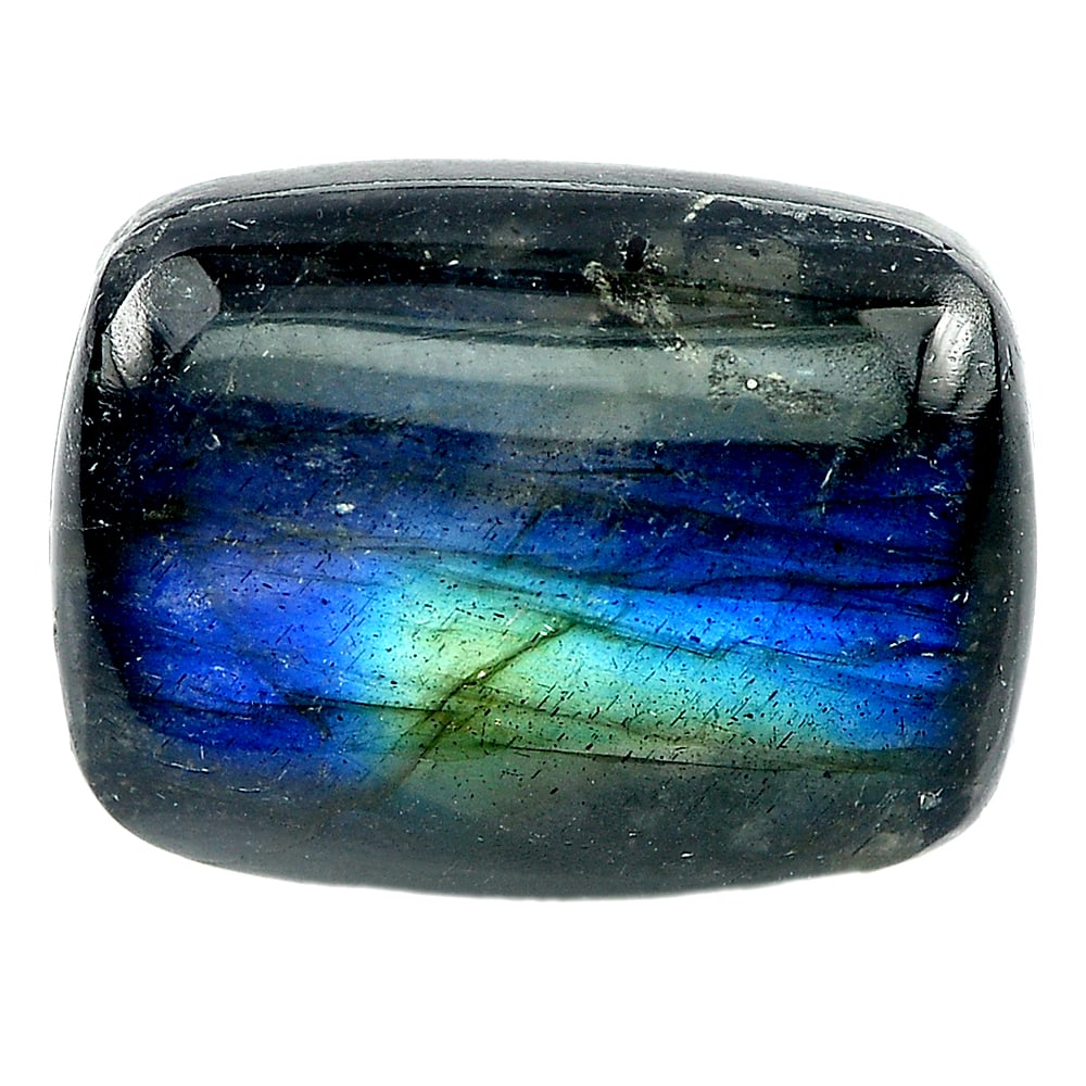 Natural Multi Color Blue Labradorite Doublet 9.22 Ct. Baguette Cab 16 x 11.8 Mm. (1 of 3)