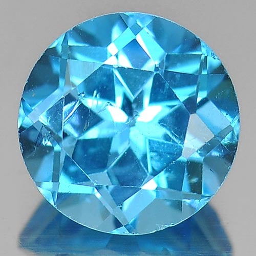 Natural Swiss Blue Topaz Gemstones 3.47 Ct. Round Shape 9 Mm. (1 of 3)