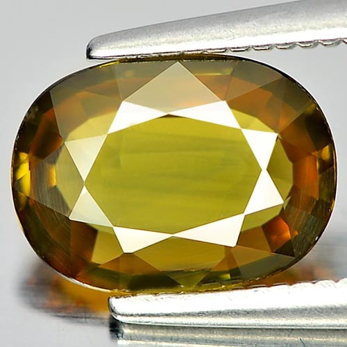 Natural Yellow Sapphire Gemstones 1.59 Ct. Clean Oval Shape 9.1 x 6.8 Mm. (1 of 3)