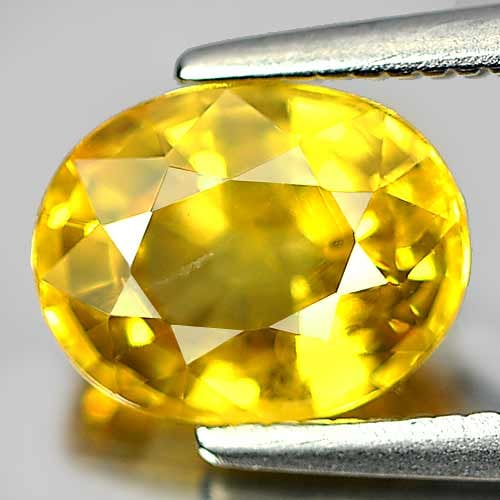 Natural Yellow Sapphire Gemstones 1.79 Ct. Oval Shape 7.8 x 6.3 Mm. (1 of 3)