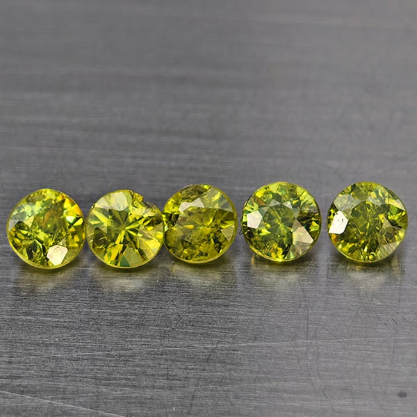 Natural Green Demantiod Garnet 0.90 Ct. 5 Pcs. Round Diamond Cut 3.3 Mm.: Product ID: 802937634 Product Name: Natural Demantoid Weight: 0.90 CT. Size: 3.3 x 3.3 x 2.3 MM. Shape: Round Diamond Cut Color: Green Clarity:SI1 Luster: Good Gems Origin: Madagascar Treatment: Unhea