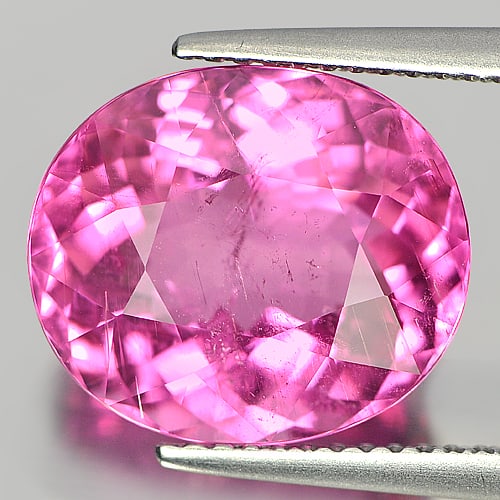Natural Pink Tourmaline Gemstones 7.31 Ct. Oval Shape 13.15 x 11.27 Mm. (1 of 4)