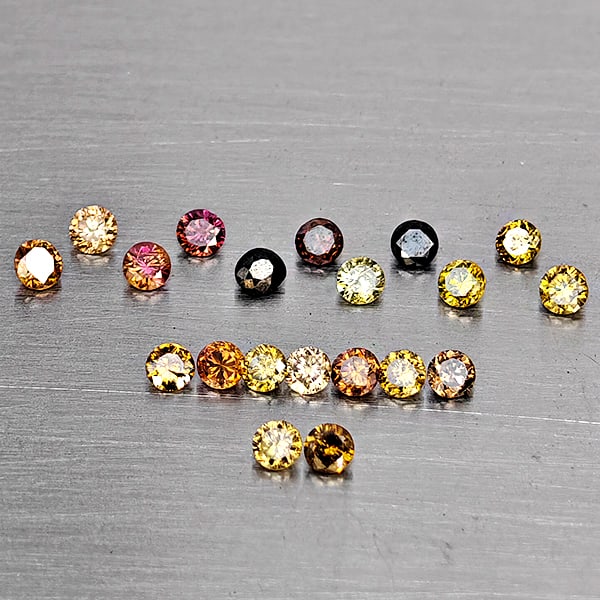 Natural Multi Color Diamond 0.21 Ct. 20 Pcs Round Diamond Cut 1.5 Mm From Belgium (1 of 3)