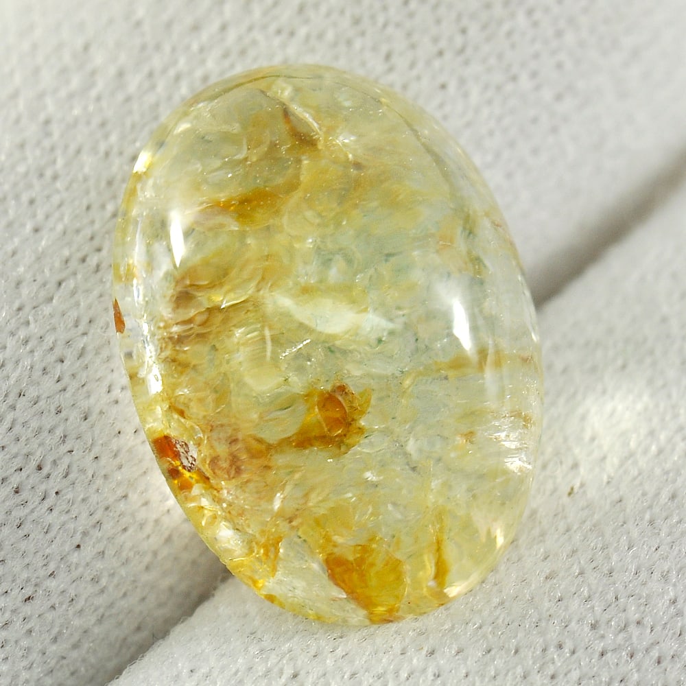 Natural Moss Quartz Gemstones 8.14 Ct. Oval Cabochon Shape 15.8 x 11.5 Mm. (1 of 3)