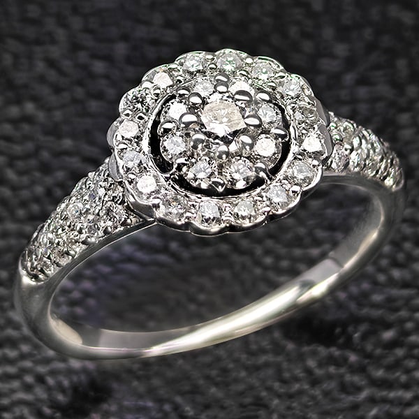 Natural White Diamond With Platinum 900 Ring Jewelry 5.50 Grams Size 7.75 (1 of 3)