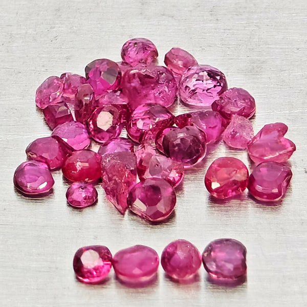 Natural Pinkish Red Ruby Gemstones 1.03 Ct. 36 Pcs. Mixed Shape (1 of 3)