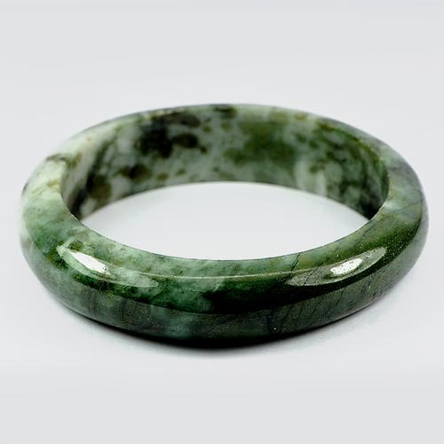 Natural Green Jade Bangle 403.00 Ct. Diameter 63 Mm. (1 of 3)