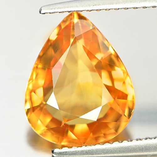 Natural Yellow Sapphire 5.35 Ct. Clean Pear Shape 10.16 x 12.44 Mm. Gemstone From Thailand (1 of 4)