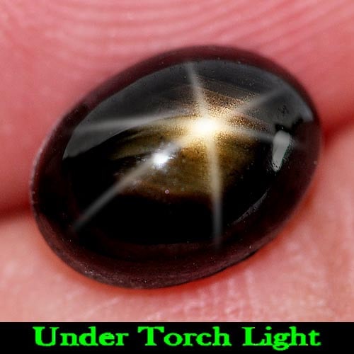 Natural Golden Star Sapphire Gemstones 6 Rays 3.25 Ct. Oval Cabochon Shape 8.9 x 6.6 Mm. (1 of 3)