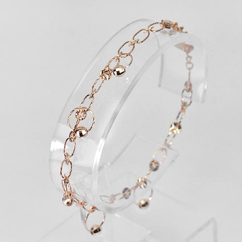 925 Silver Sterling Bracelet Jewelry Pink Gold Plated Length 6.5 Inch.: Product ID: 280560012 Product Type: 925 Sterling Silver Fine Jewelry Jewelry Weight: 3.24 Grams. Gemstones Color: Pink Metal: Solid Silver 92.5%. Gemstone Detail: Average Range 2.99 - 3.27 Gram Per 1 