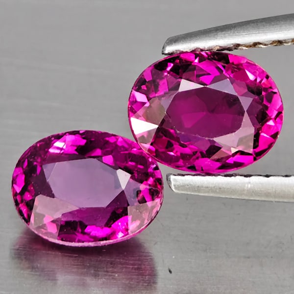 Natural Pink Tourmaline Gemstones 1.69 Ct. 2 Pcs. Oval Shape 6.8 x 5.4 Mm.: Product ID: 807251244 Product Name: Natural Tourmaline Weight: 1.69 CT. Size: 6.8 x 5.4 x 3.4 MM. Shape: Oval Shape Color: Pink Clarity:VSI Luster: Good Gems Origin: Nigeria Treatment: Unheated Crysta