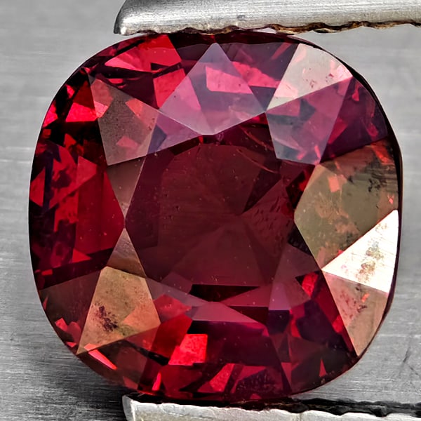 Natural Purplish Red Rhodolite Garnet Gemstone 2.54 Ct. Cushion Shape 7.8 x 7.5 Mm. (1 of 3)